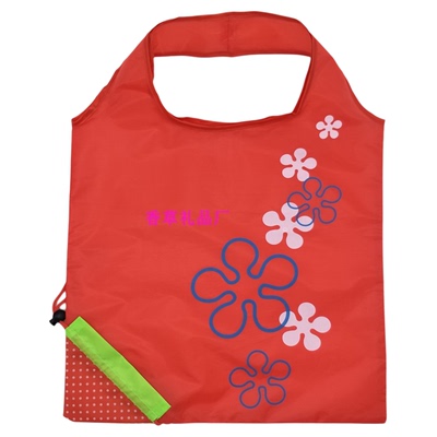 定制草莓购物袋logo涤纶布折叠