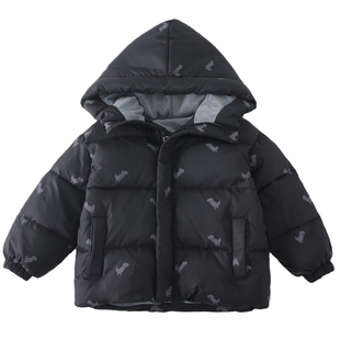 男童宝宝羽绒服吉姆女童儿童1两一3岁小童花色短款冬季款童装外套