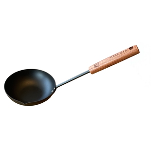 高端精铁泼油锅热油炝油淋油小锅煎蛋做蛋饺神器长柄铁勺炒勺