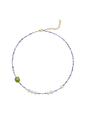 GULLOO青葡少女-葡萄石珍珠项链