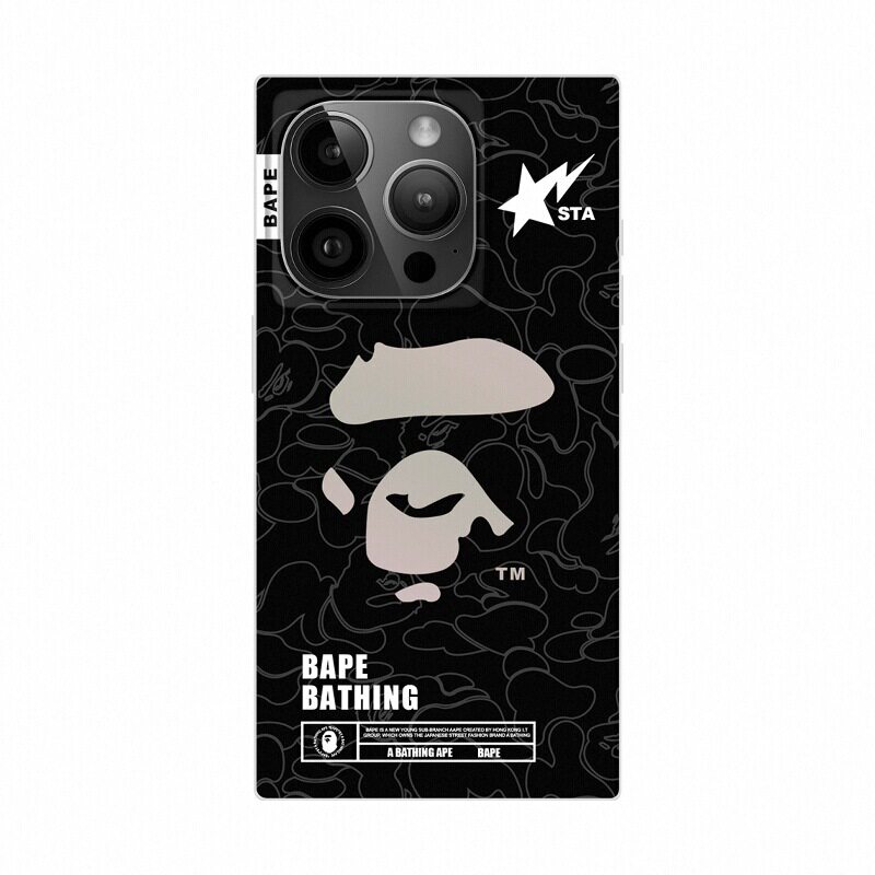 日本BAPE苹果16promax手机壳15promax方形特别款iphone14pro保护套13pro情侣12防摔磨砂高
