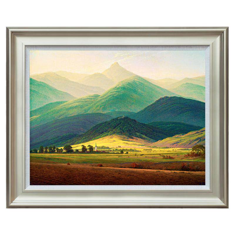风色巨人山美式山水风景油画挂画