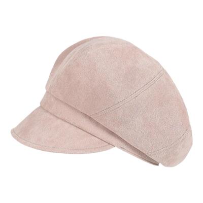 日系麂皮八角帽女秋冬休闲报童帽