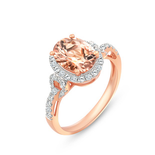 新款enzo「典雅系列」18K金摩根石钻石戒指气质轻奢女新年礼物