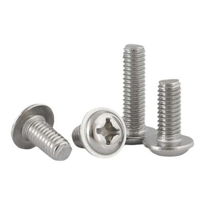 神弹304不锈钢圆头十字带垫螺丝
