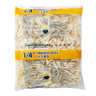 蓝威斯顿1/4冷冻薯条2kg商用油炸薯条半成品空气炸锅薯条批发