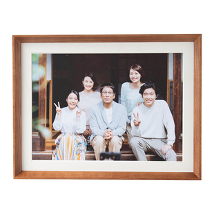 时几初洗照片做成全家福相框挂墙高级感定制尺寸16寸家庭照片装裱