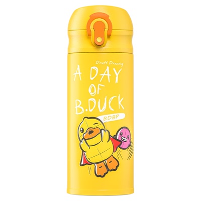 小黄鸭316保温杯带茶隔儿童水杯