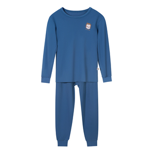 恒源祥儿童保暖内衣男童秋衣秋裤套装100%纯棉中大童小学生棉毛衫