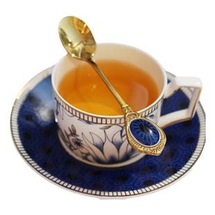 创意咖啡勺子 欧式不锈钢搅拌勺金勺珍珠奶茶花茶勺沙冰甜品勺叉