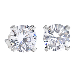 S925 silver Zircon Earrings 纯银钻石耳钉男女嘻哈四爪锆石 8mm