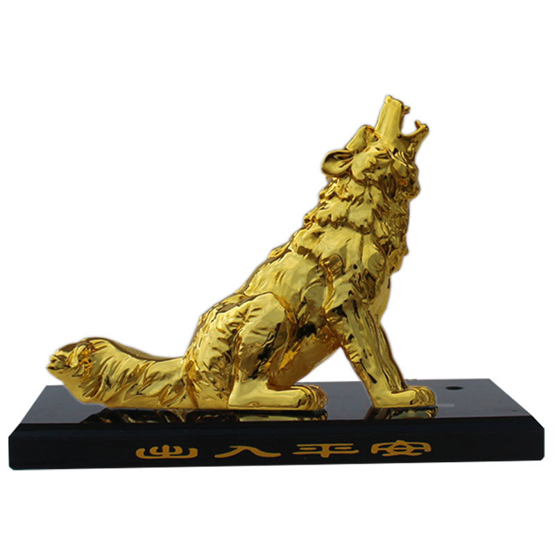 创意新品战狼汽车摆件狼图腾电镀保平安车内摆设仪表台车载装饰品