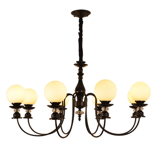 魔匠艺人高端法式中古风吊灯黑色奶油风简约主卧室书房魔豆灯新款