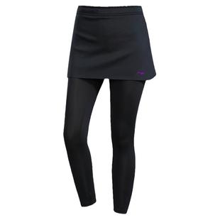 李宁羽毛球服女秋冬高腰假两件运动裙裤上衣套装健身乒乓球网球服