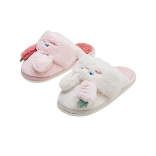 热风女鞋24冬新款女士休闲卡通家居拖室内居家舒适棉拖鞋包头拖
