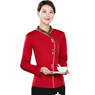 高档男女中式服务员工作服