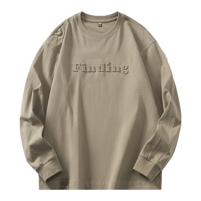 美式重磅长袖t恤男圆领上衣外套