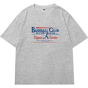 张震岳同款美式高街字母印花简约春夏季宽松圆领潮牌短袖t恤男女