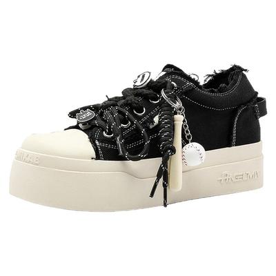 高级感痞帅布鞋轻奢厚底增高板鞋