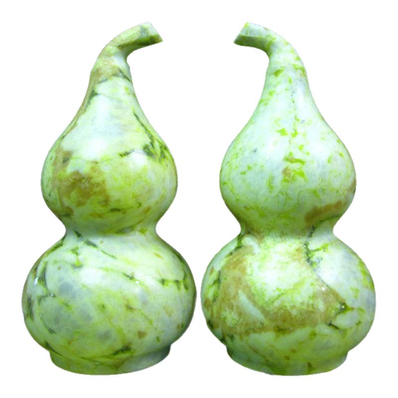 天然岫玉石花玉宝葫芦摆件家居办公室装饰禄福玉石葫芦乔迁摆件