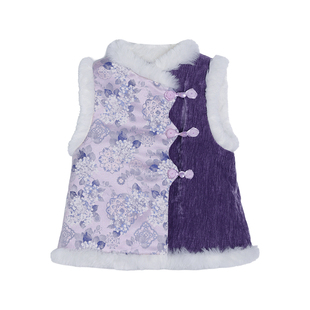 小O宝童装 宝宝新中式马甲女2026新款女童国风盘扣背心上衣拜年服