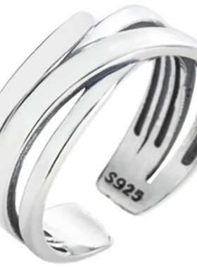 单身风食指开口可调节男士尾戒