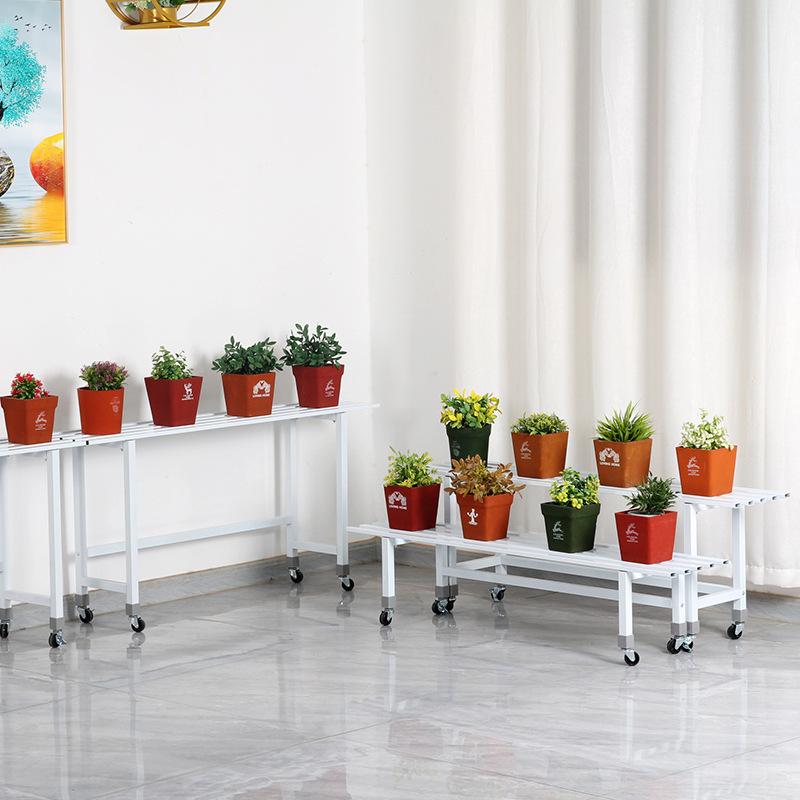 22带轮碳钢阶梯式可移动置物架架多层花架现代简约客厅阳台组合花