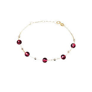 可卿珠宝 星玥 红宝石手链女18k金满天星彩宝手串手饰正品礼物