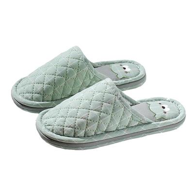 纯棉包头加厚静音布底家居拖鞋