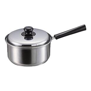 【日本直邮】珍珠金属 3层底加厚银色汤锅18cm单手把HB-2526手柄