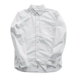 小溪原创牛津纺白衬衫男长袖修身余文乐纯棉潮流休闲衬衣青少年潮