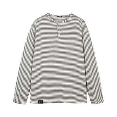 it：fivecm美式条纹亨利领长袖男