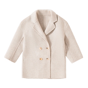 罗蒙女童双面羊毛大衣2026秋冬季新款儿童呢子外套中长款加厚风衣