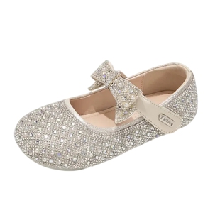 FVM女童鞋子儿童公主皮鞋2026新款春季亮晶晶女宝女孩高端水晶鞋