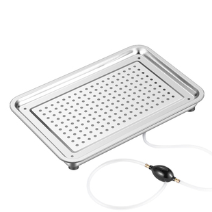 304不锈钢长方形托盘茶盘双层饺子盘商用沥油盘蒸盘沥水盘漏盘