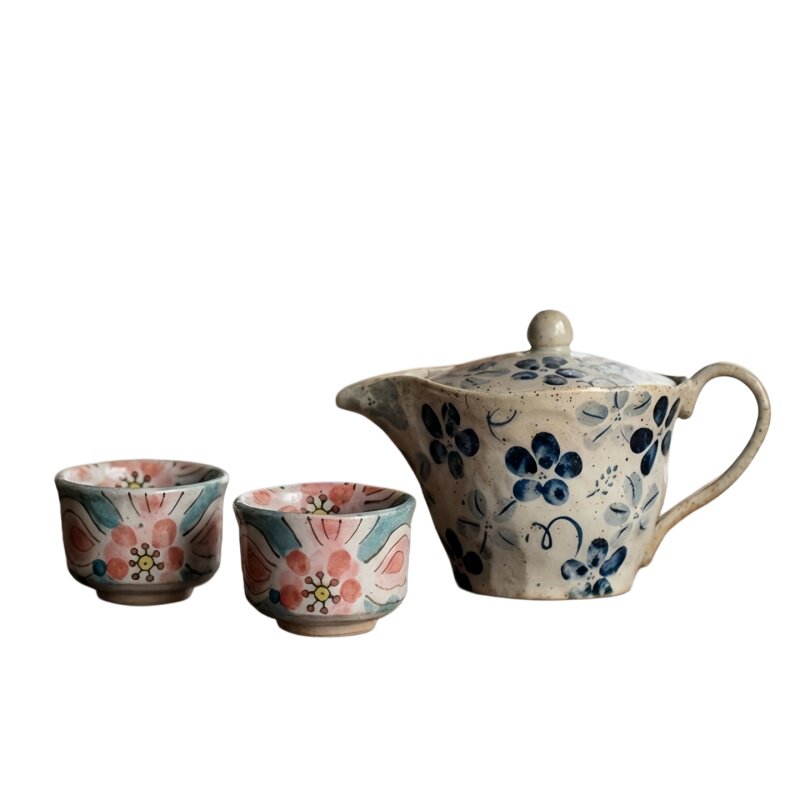 日本进口濑户烧粗陶茶壶茶杯套装
