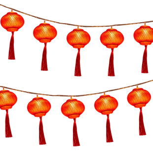 2026马年新年发光室内挂件led小红灯笼灯串装饰场景布置过年春节