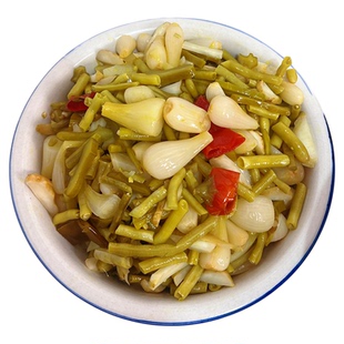 酸豆角下饭菜腌制辣椒香辣酱菜农家自制榨菜咸缸豆萝卜干开胃咸菜