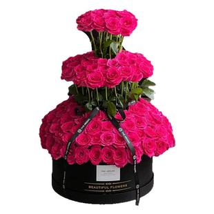 情人节玫瑰塔抱抱桶花束生日鲜花速递同城配送女友广州深圳北京店