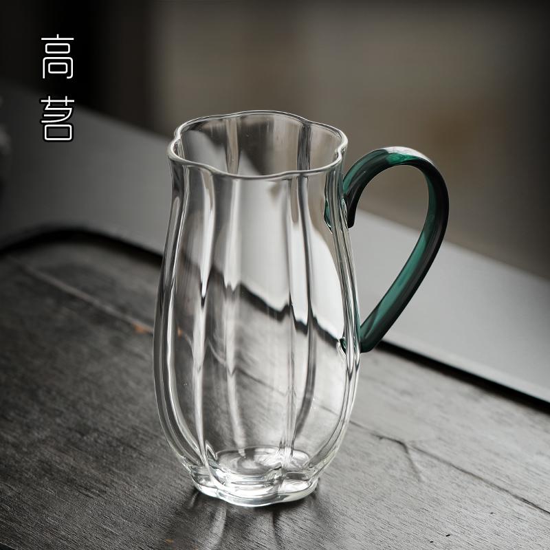 绿茶玻璃杯透明耐热泡茶杯2025新款家用女士花朵高颜值尤马马推荐