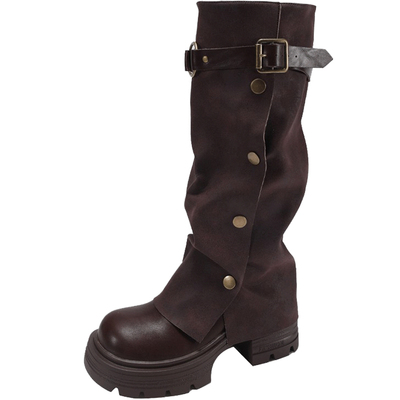 永希女靴2025新款秋季黑色长筒靴