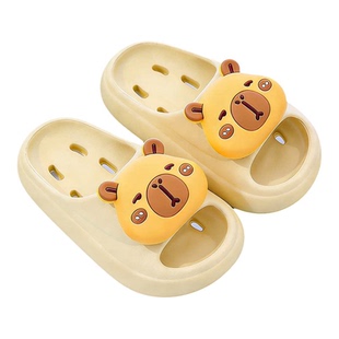 夏季儿童漏水凉拖男童卡皮巴拉中大童防滑踩屎感速干小孩轻便沙滩