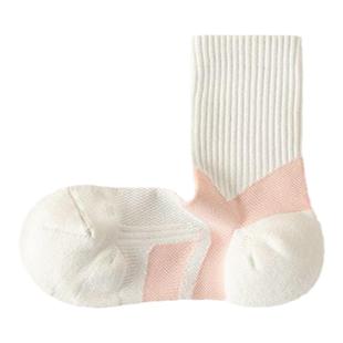 溪歌专业运动袜子抗起球女中筒袜毛巾底吸汗透气跑步健身防滑袜子