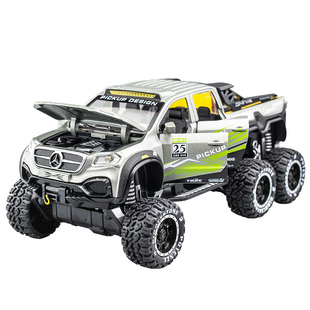 大轮奔驰X皮卡6X6合金模型车仿真越野汽车儿童礼物回力大脚玩具车