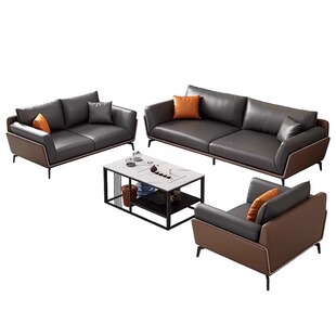 办公室沙发简约现代商务茶几组合套装洽谈会客接待办公沙发三人位