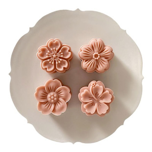 50g樱花朵绿豆糕冰皮月饼模具 手压茶点心广式甜品烘焙模具 包邮