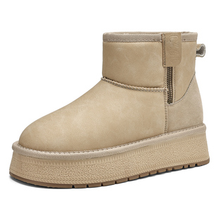 达芙妮雪地靴女冬季加绒加厚2026新款厚底东北大棉鞋秋冬款女鞋子