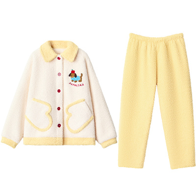 红豆女童桂花绒加厚睡衣防静电