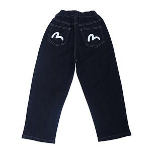 男童2025春秋新款黑色牛仔裤中大童时尚百搭中大童儿童弹力长裤子