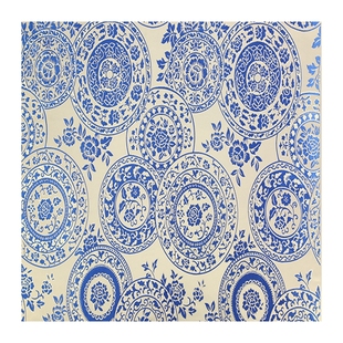 白底青花瓷云锦布料面料古装汉服童装服装旗袍织锦缎中式复古装饰